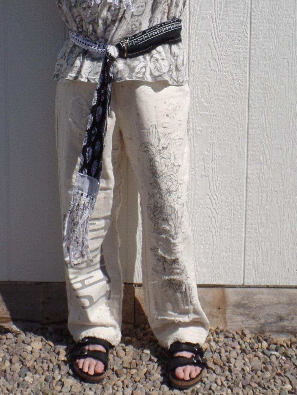 Hand Crafted Bandana Swag Belt / Hat Band DISTRESSED